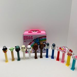 Hello Kitty Tin Case And Pez Dispensers Lot